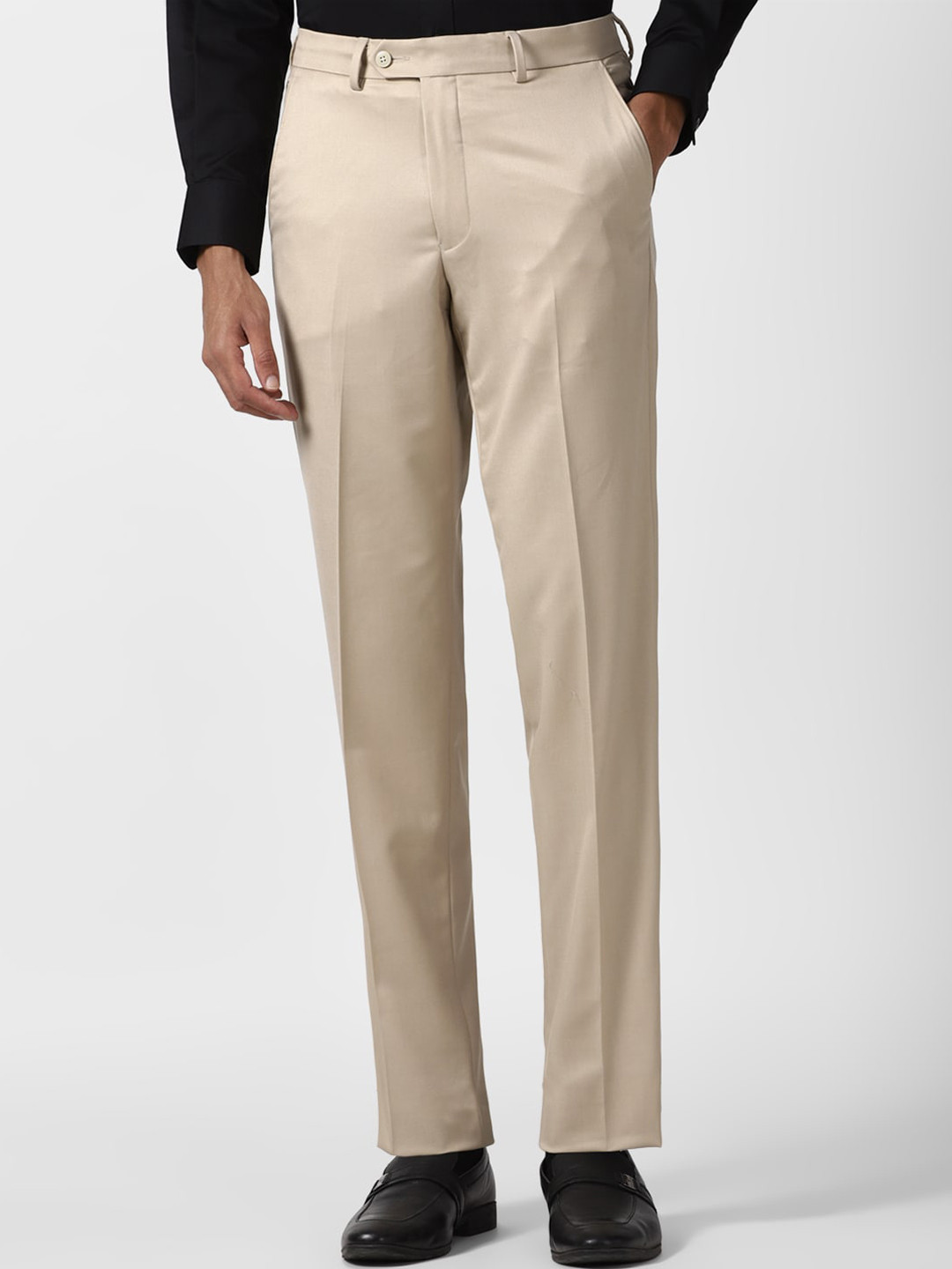 

Van Heusen Men Regular Fit Formal Trousers, Beige