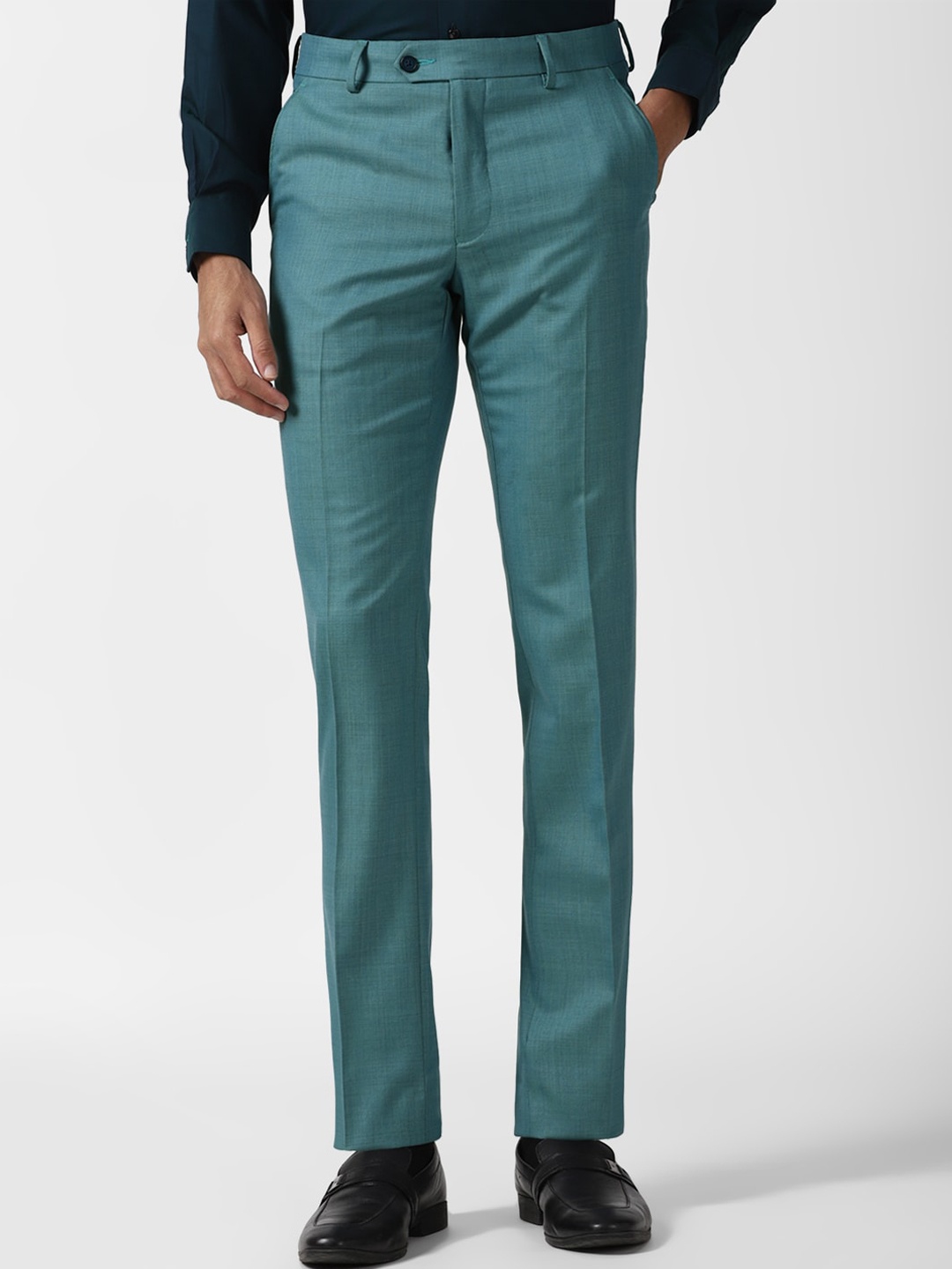 

Van Heusen Men Slim Fit Formal Trousers, Green