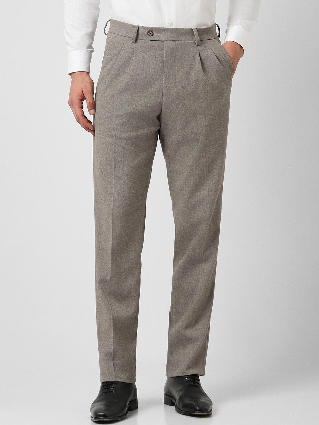 

Van Heusen Men Mid Rise Formal Trousers, Grey