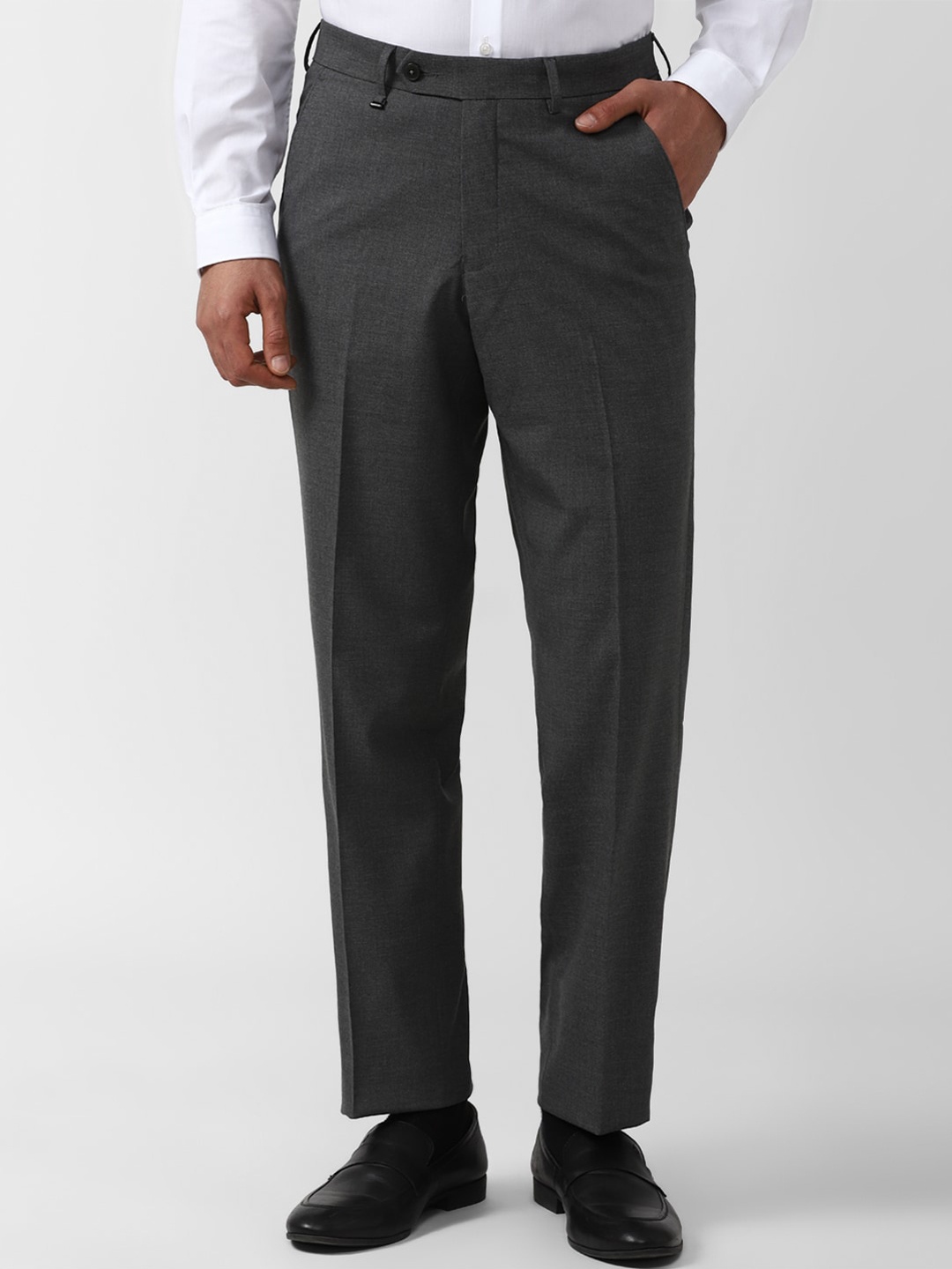 

Van Heusen Men Mid Rise Formal Trousers, Grey