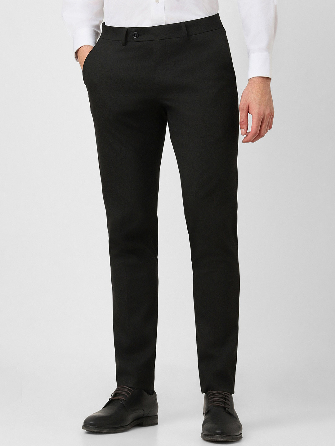 

Van Heusen Men Mid-Rise Slim Fit Trousers, Black
