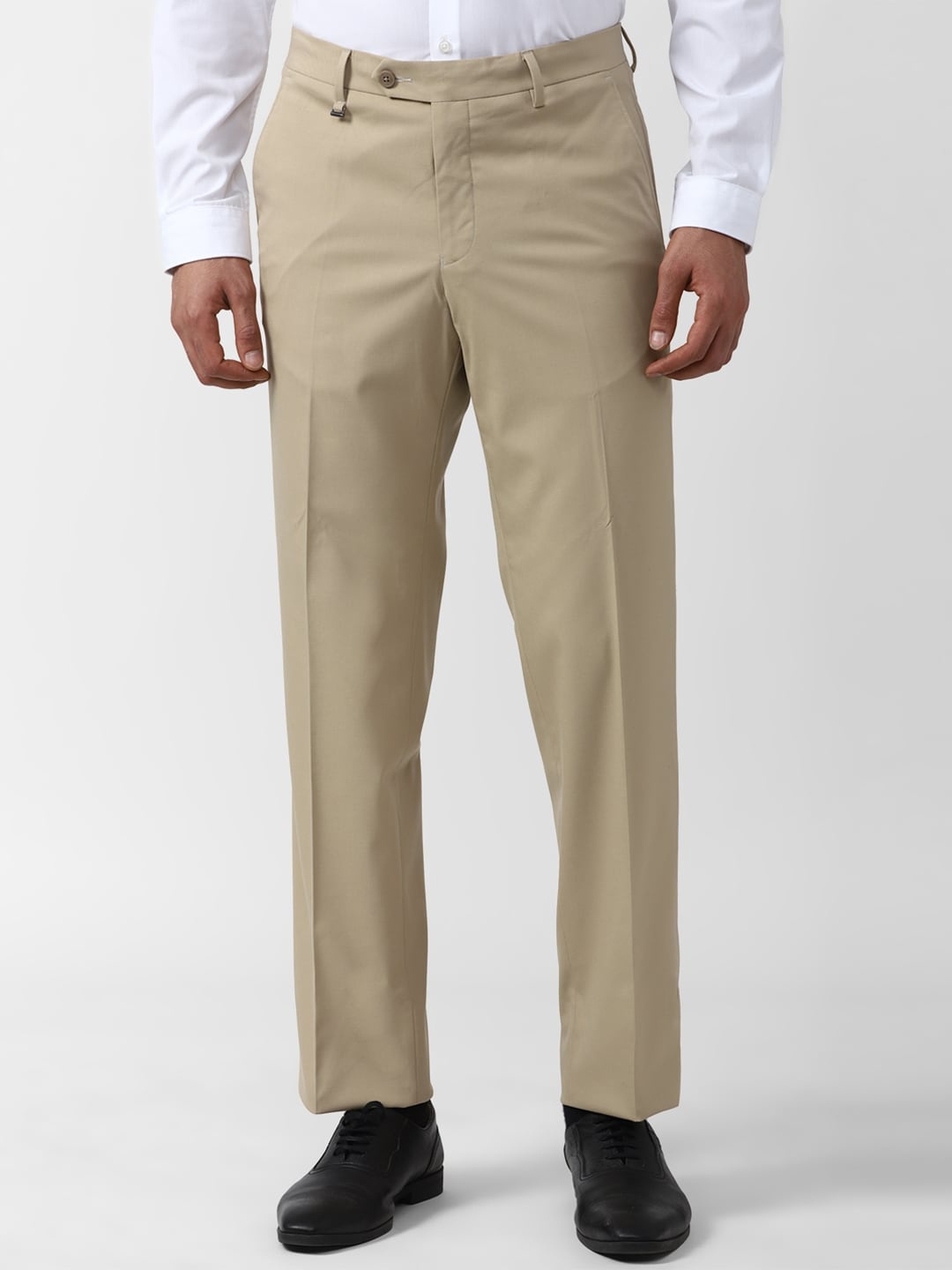 

Van Heusen Men Mid-Rise Formal Trousers, Beige