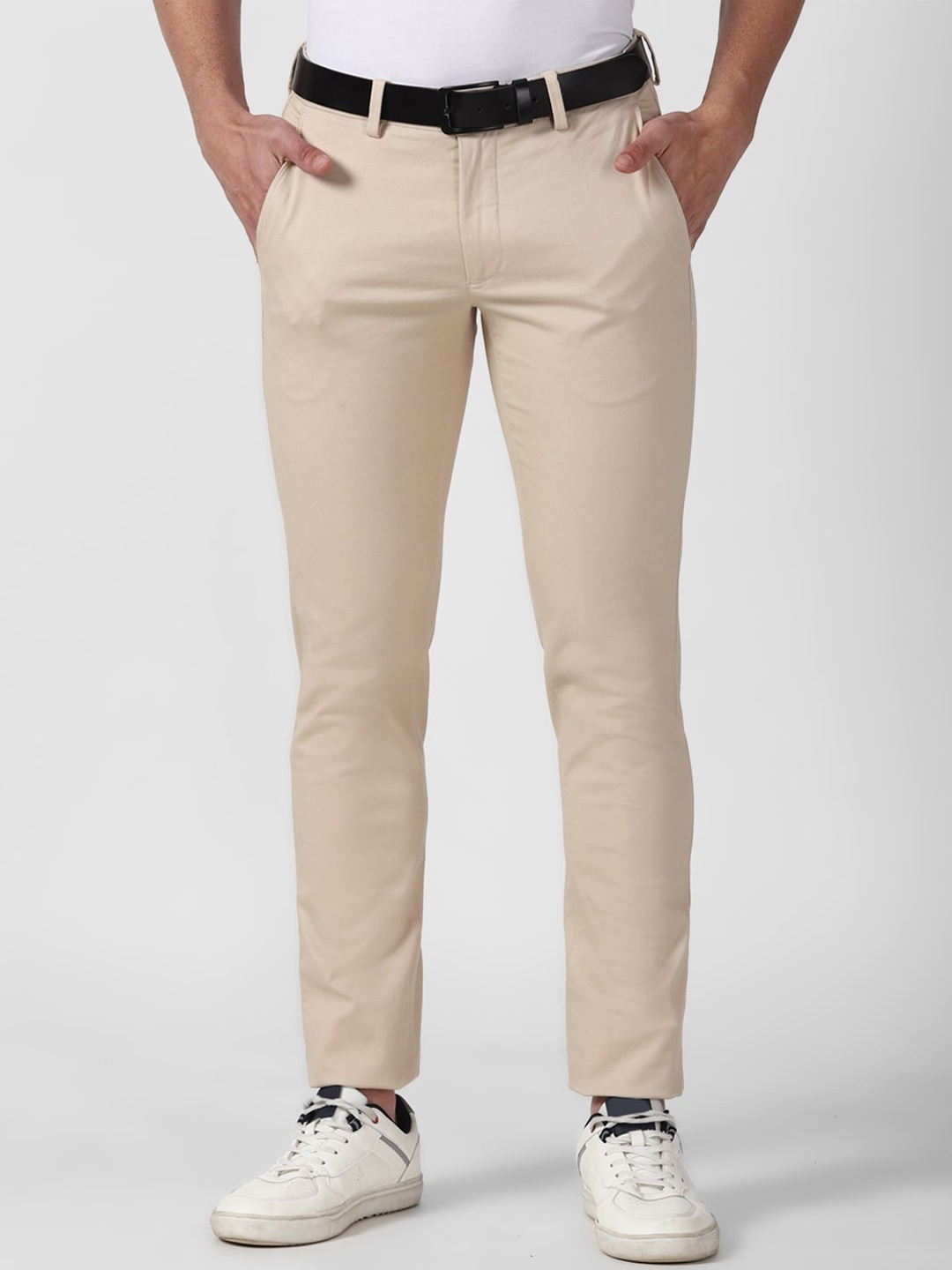 

Van Heusen Sport Men Slim Fit Mid-Rise Pure Cotton Regular Trousers, Beige