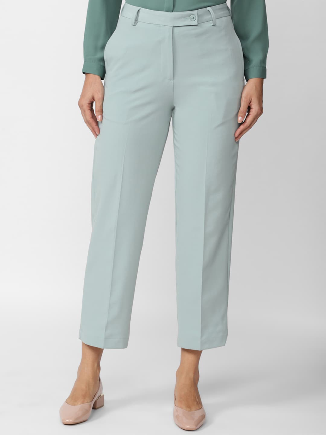 

Van Heusen Woman Women Mid-Rise Formal Trousers, Green