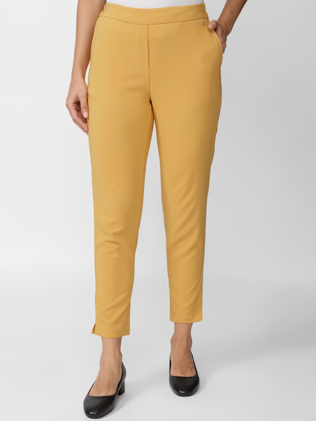 

Van Heusen Woman Women Slim Fit Formal Trousers, Yellow