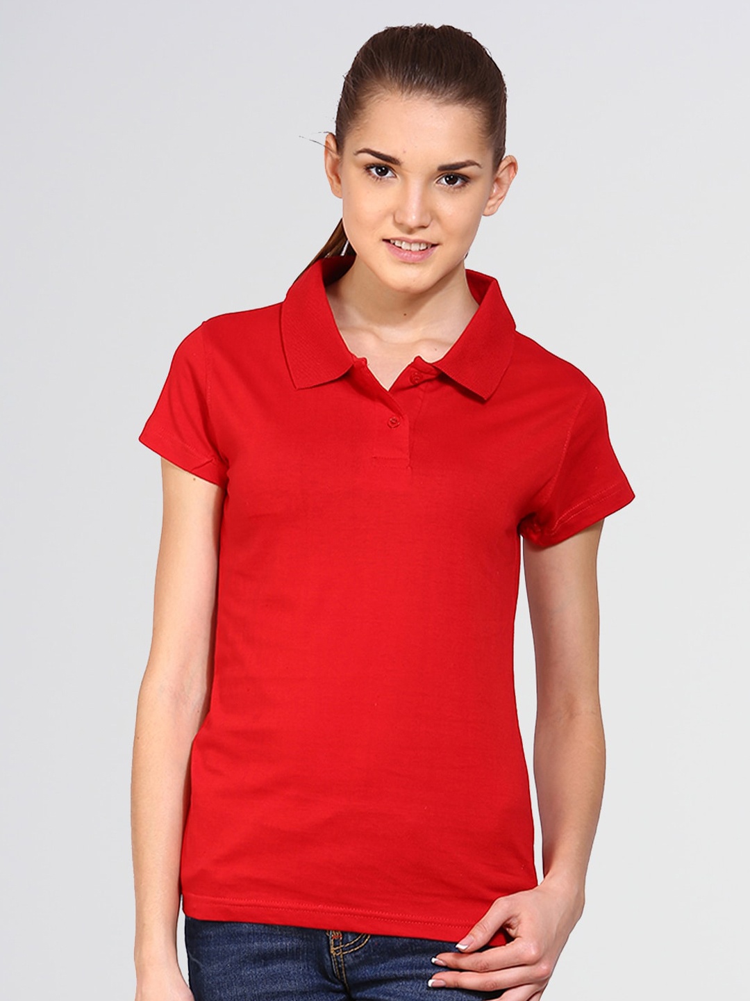 

appulse Polo Collar Cotton T-shirt, Red