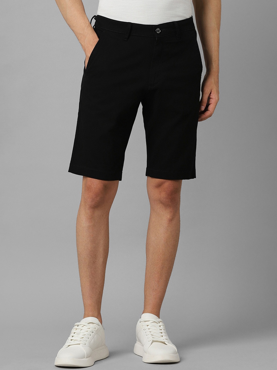 

Allen Solly Men Slim Fit Mid-Rise Shorts, Black