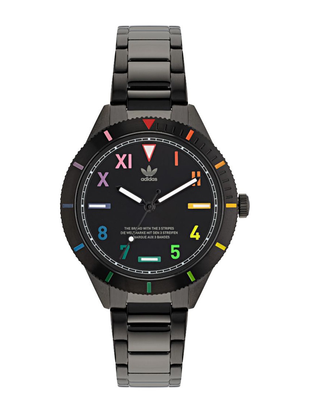 ADIDAS Originals Women Printed Dial & Stainless Steel Straps Analogue Watch AOFH22055, Black