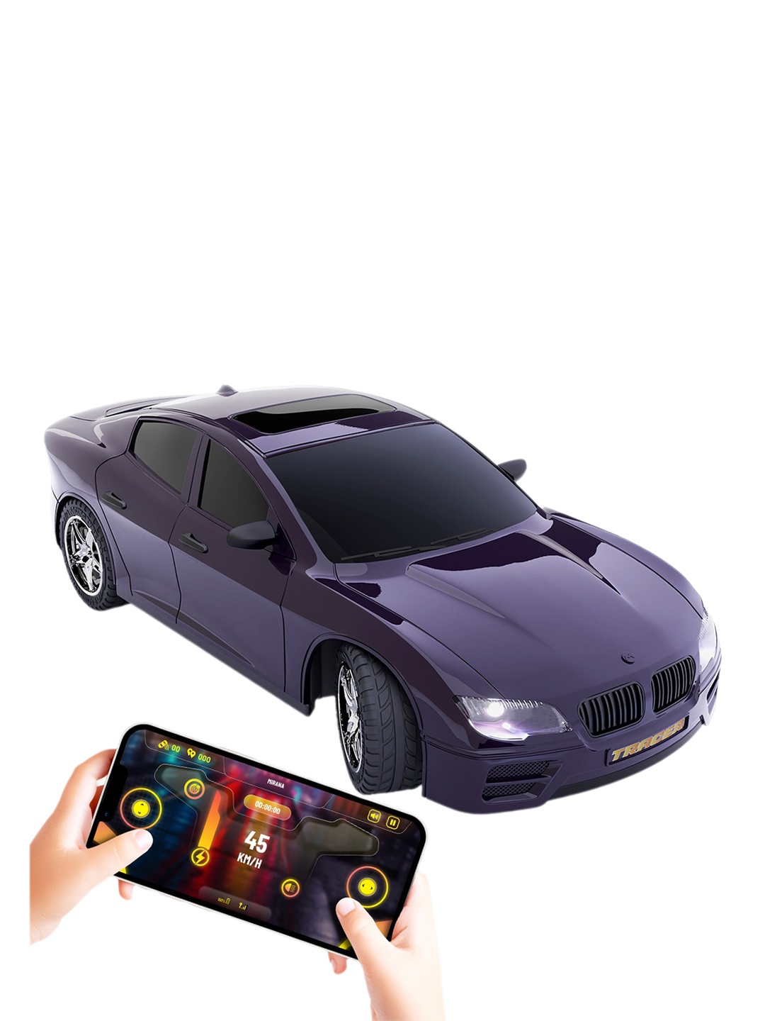 

Mirana Kids Tracer C-Type USB Rechargeable App Controlled Racing RC Car, Purple
