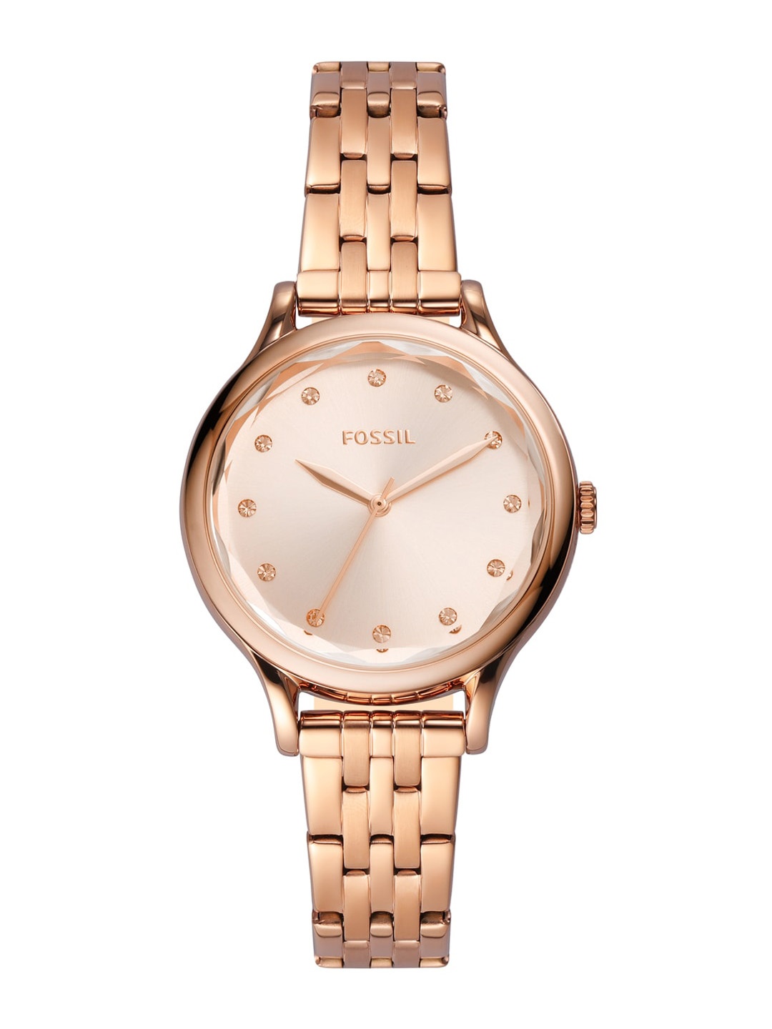 Fossil Women Stainless Steel Bracelet Style Straps WatchBQ3862, Rose gold