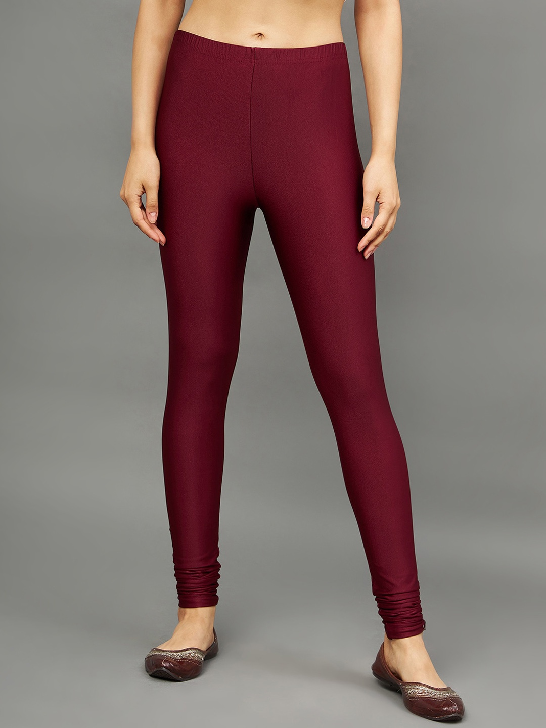 

THE PAJAMA FACTORY Churidar-Length Leggings, Maroon