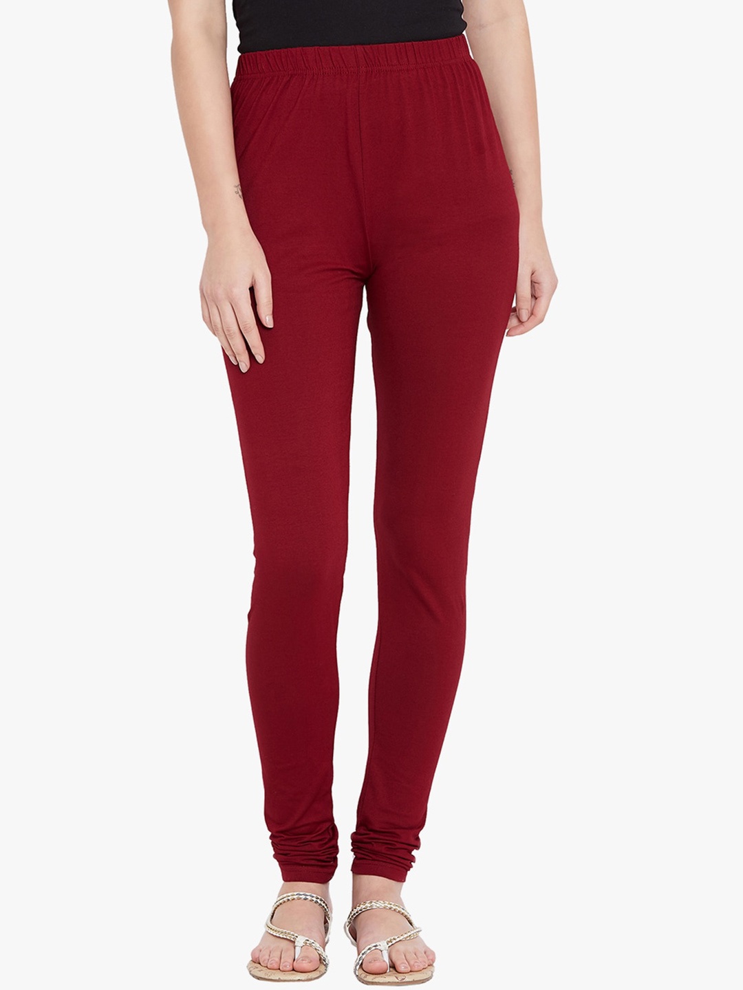 

THE PAJAMA FACTORY Churidar Length Leggings, Maroon
