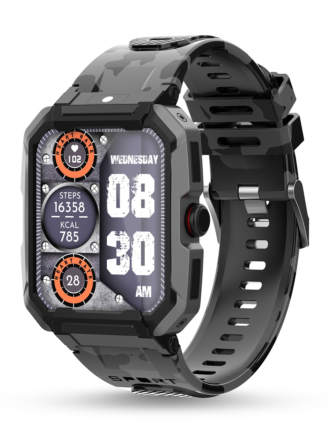 

pebble Dare HD Display Rugged Design Smartwatch With Rotating crown, Grey