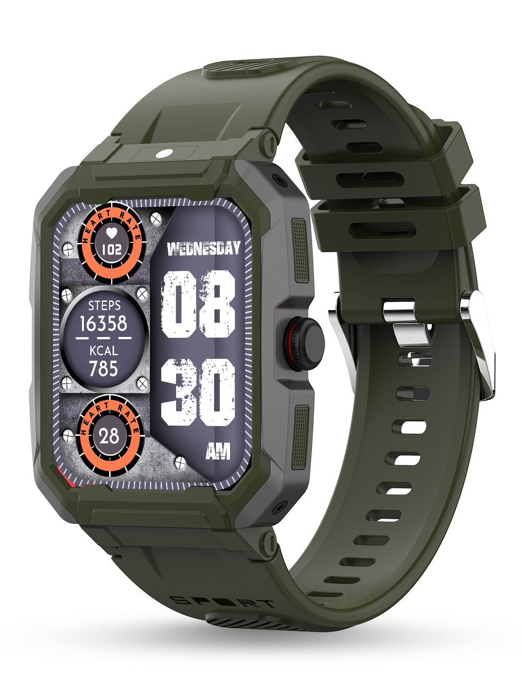 

pebble Dare HD Display Rugged Design Smartwatch With Rotating crown, Green
