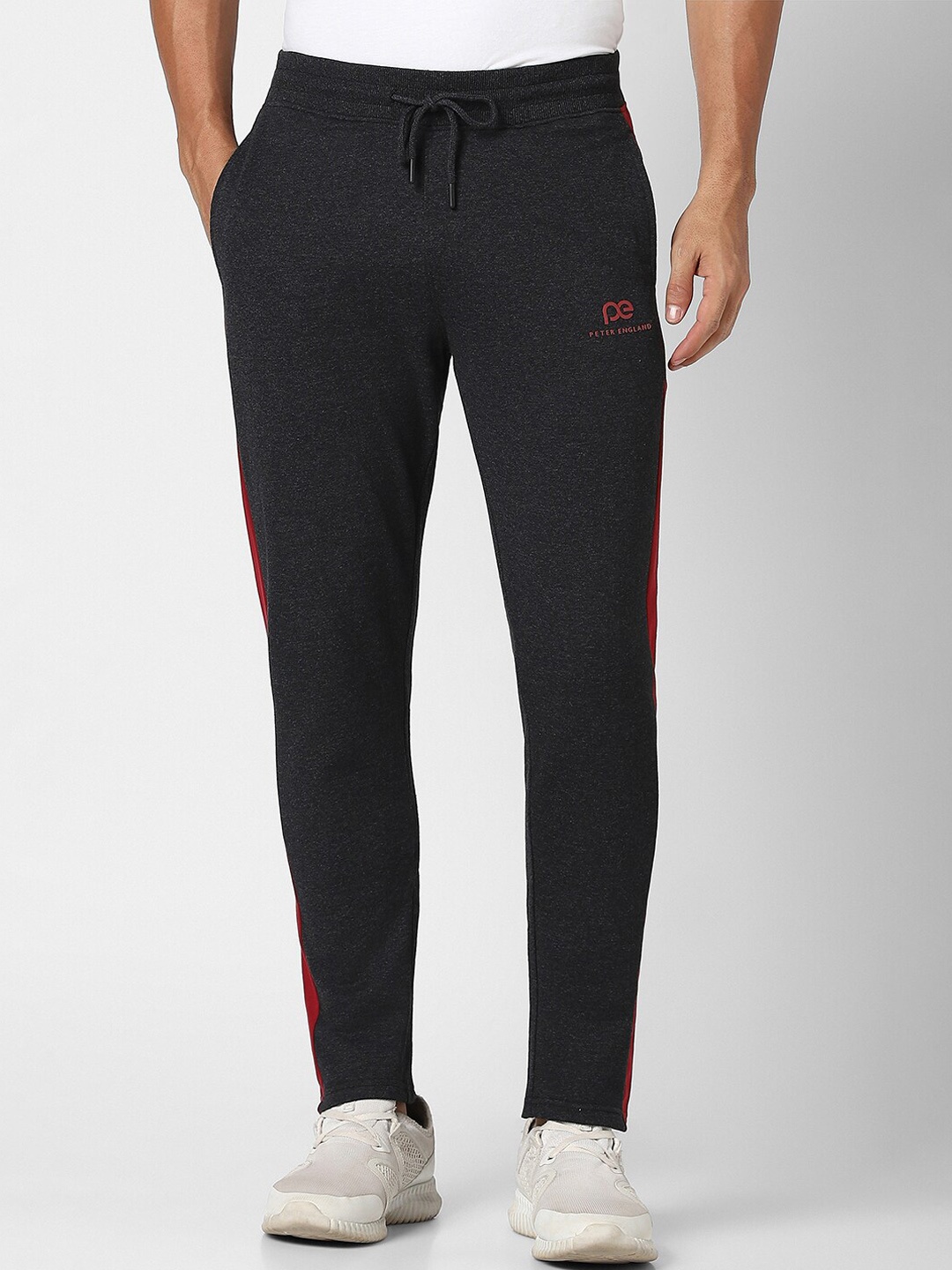 

Peter England Casuals Men Mid Rise Track Pant, Charcoal