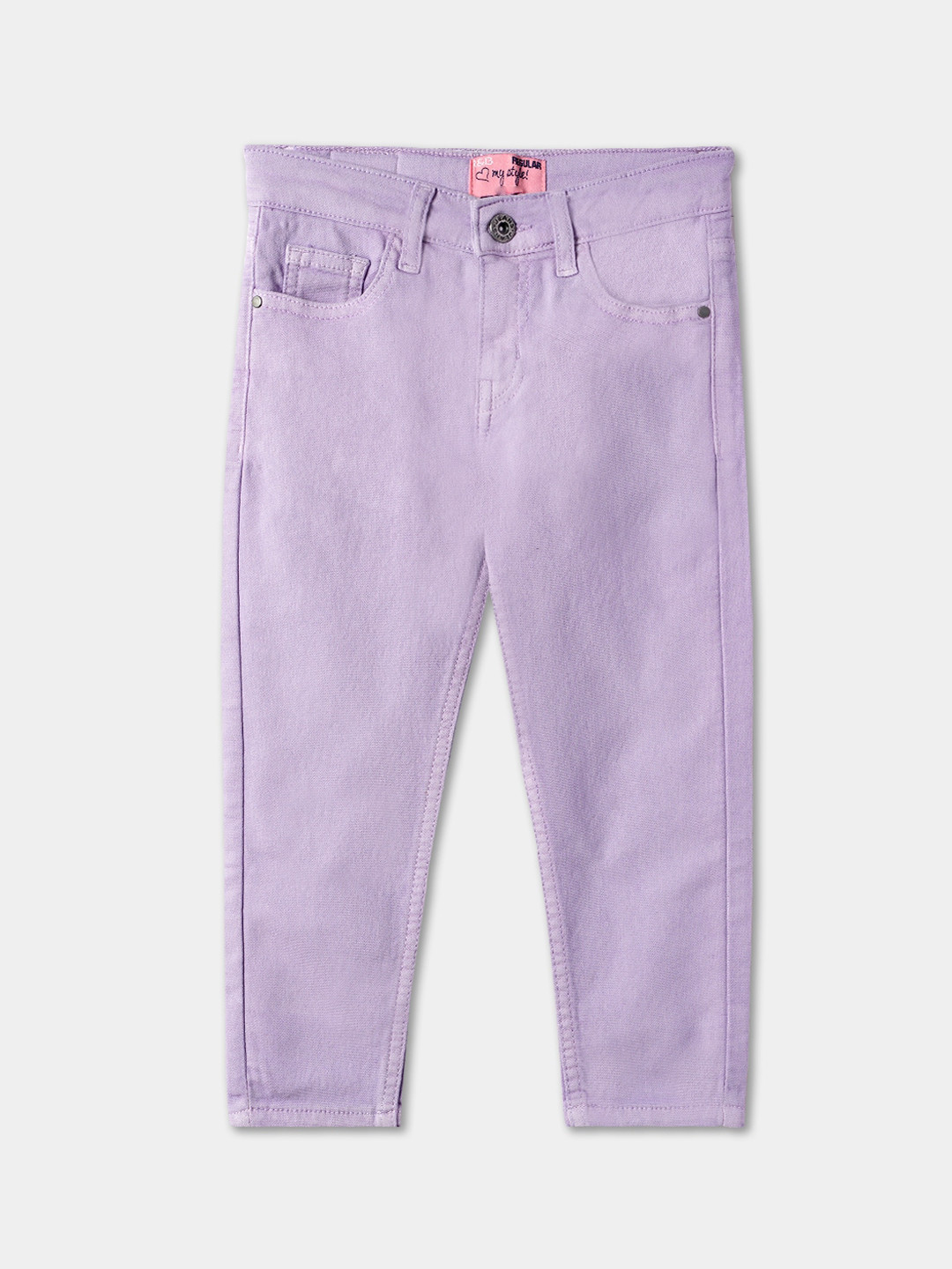 

R&B Girls Mid-Rise Clean Look Cotton Jeans, Purple