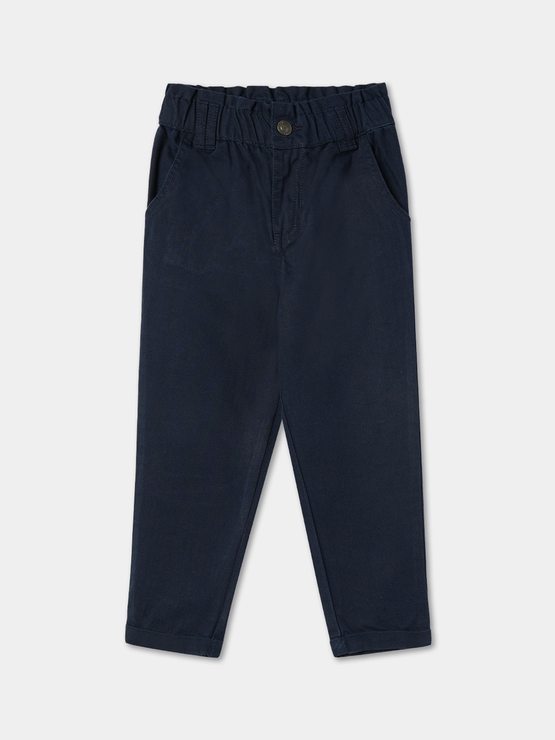 

R&B Girls Comfort Mid-Rise Cotton Jeans, Navy blue
