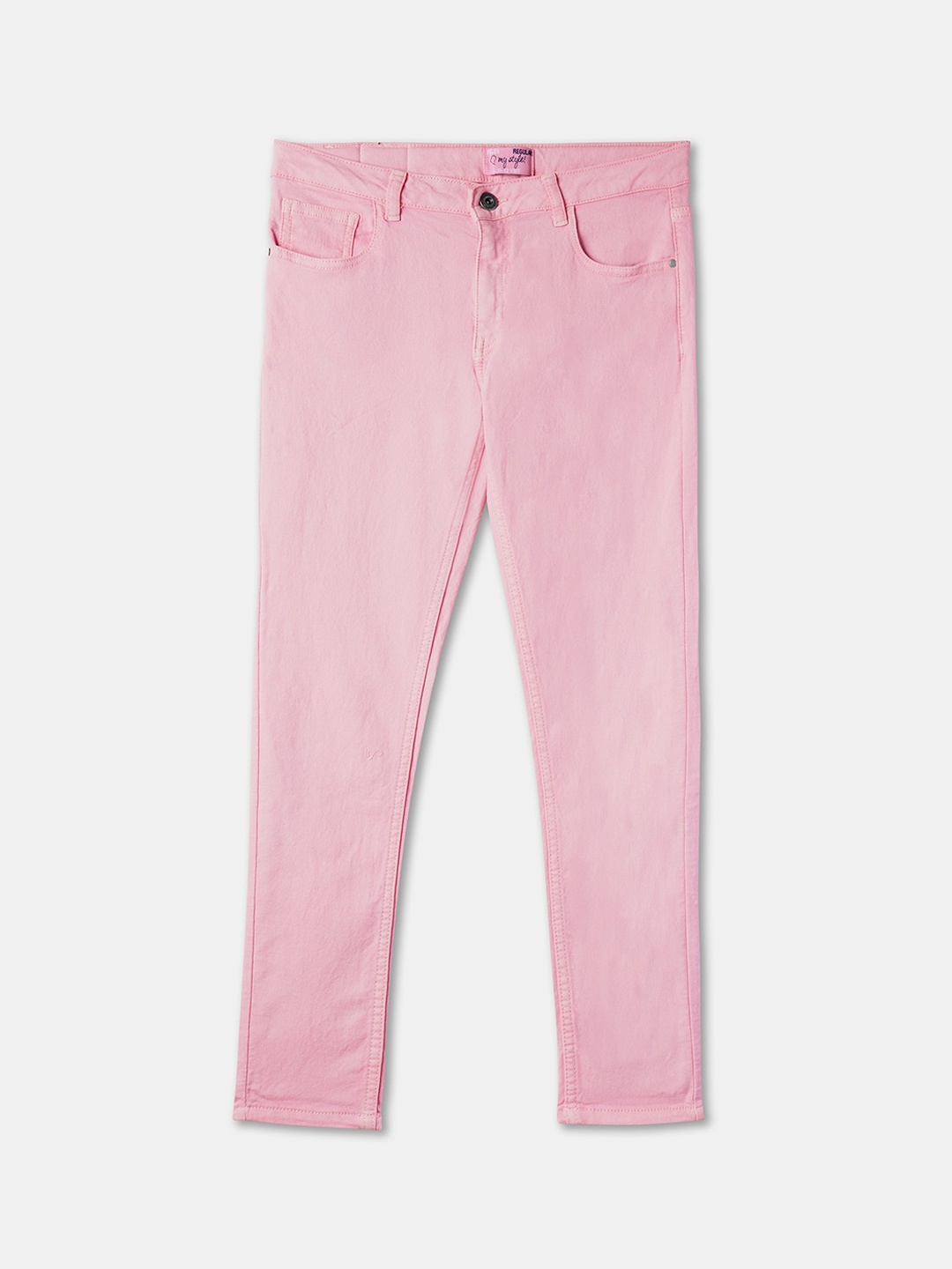 

R&B Girls Mid-Rise Clean Look Cotton Jeans, Pink