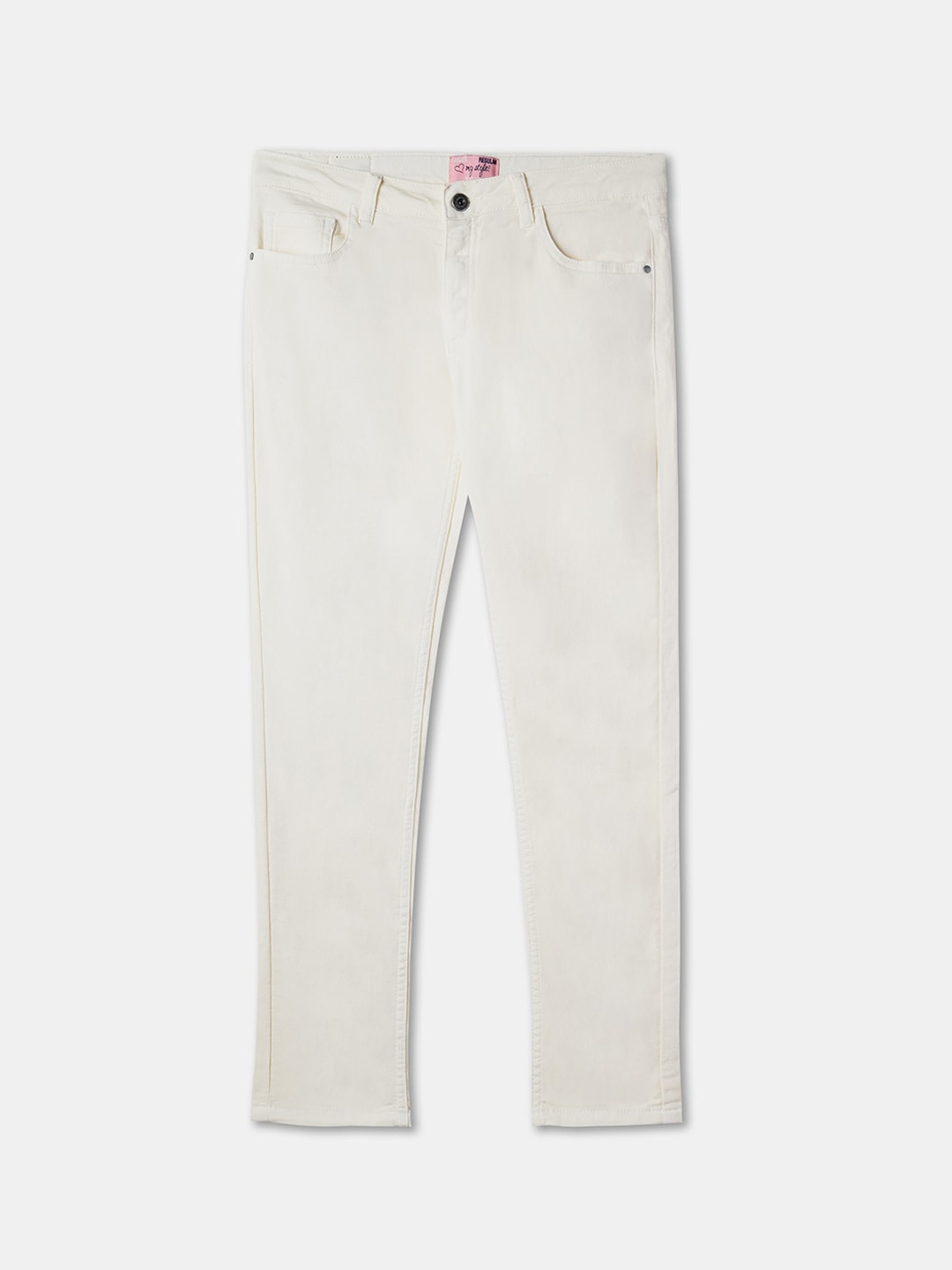 

R&B Girls Comfort Mid-Rise Cotton Jeans, White
