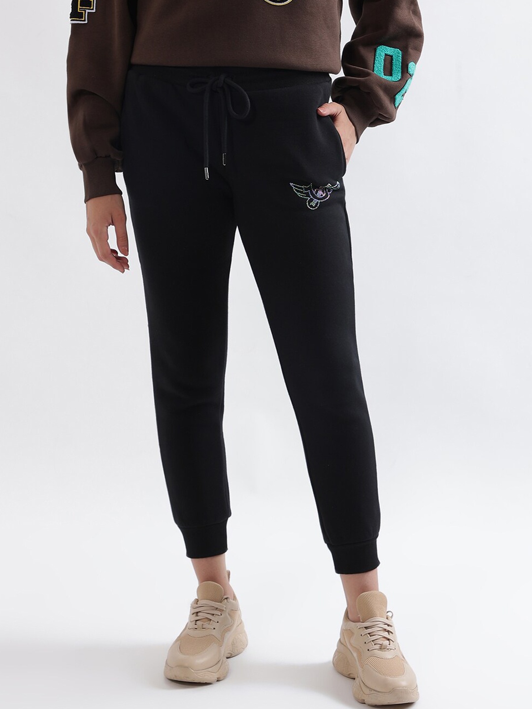 

True Religion Women Side Pockets Joggers, Black