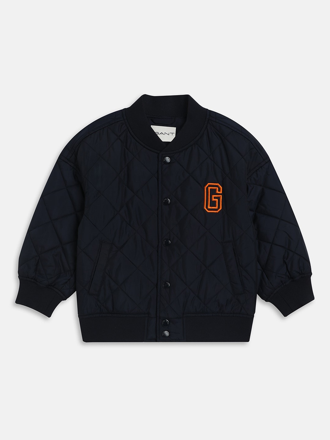 

GANT Boys Stand Collar Quilted Jacket, Navy blue