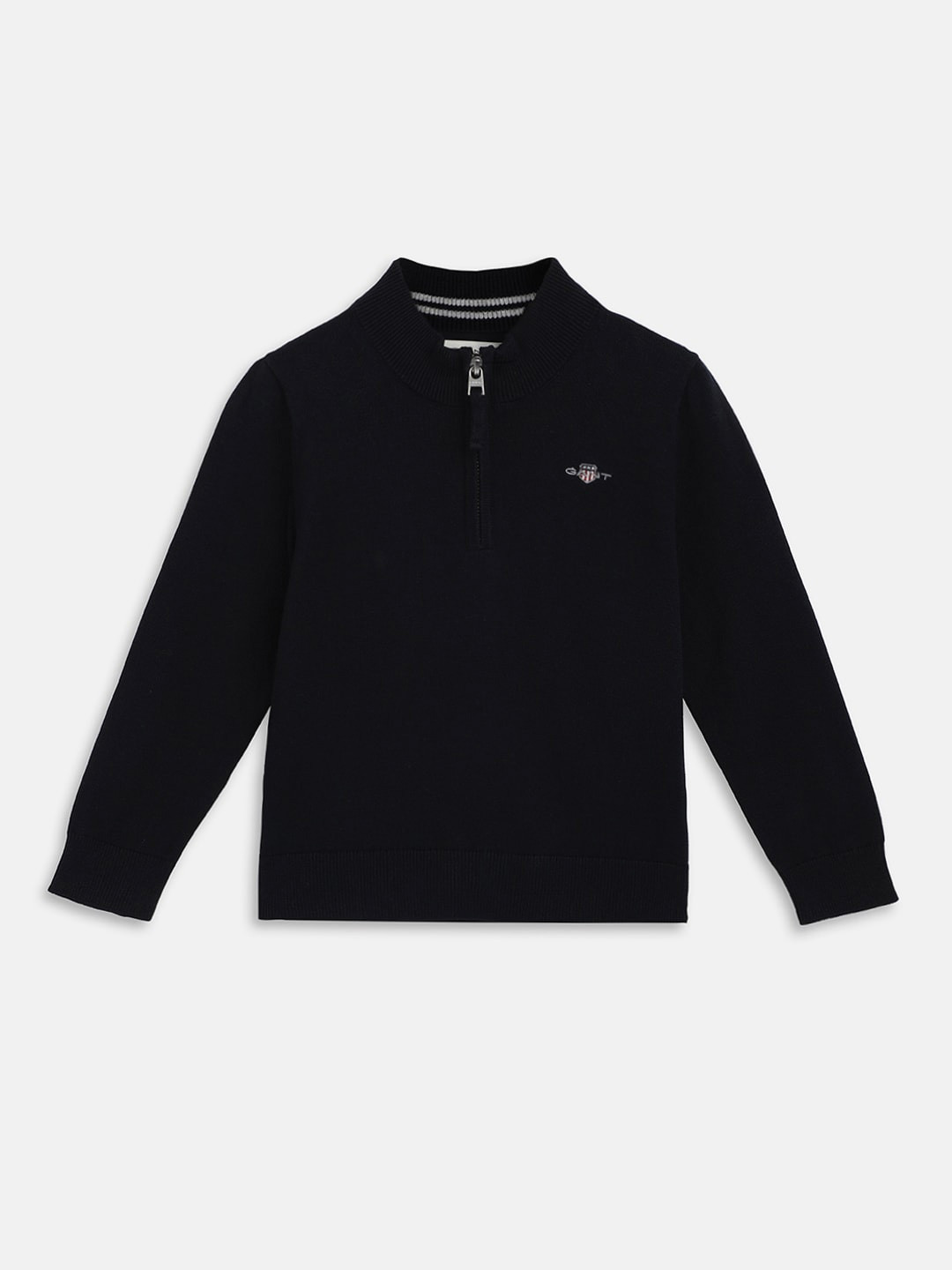 

GANT Boys Mock Collar Pullover, Black