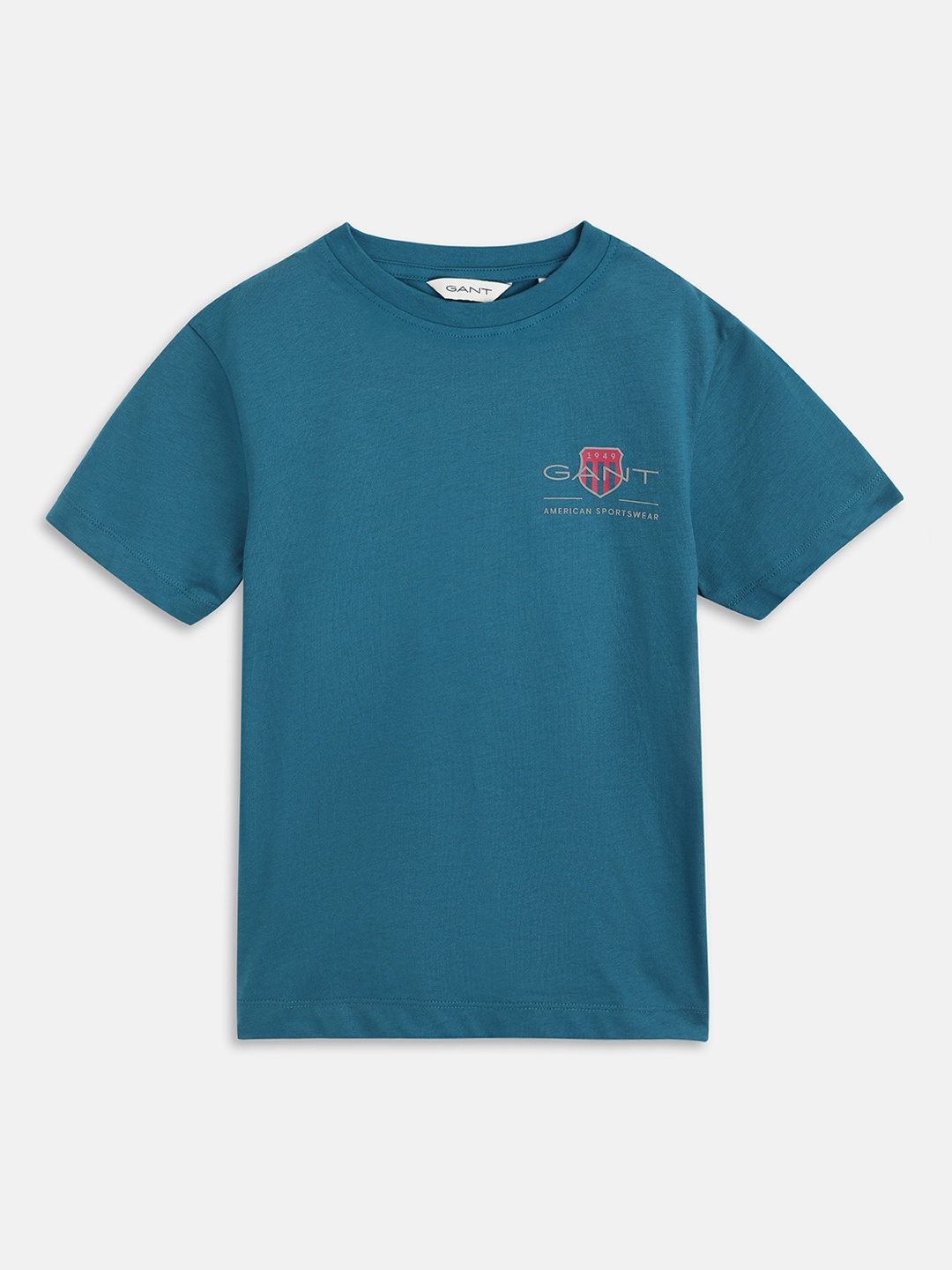 

GANT Boys Round Neck Relaxed Fit Pure Cotton T-shirt, Teal