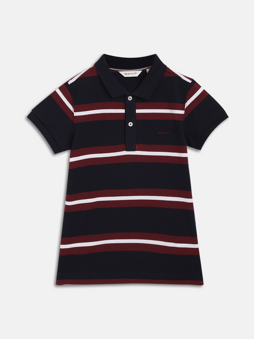 

GANT Boys Striped Cotton T-shirt, Navy blue