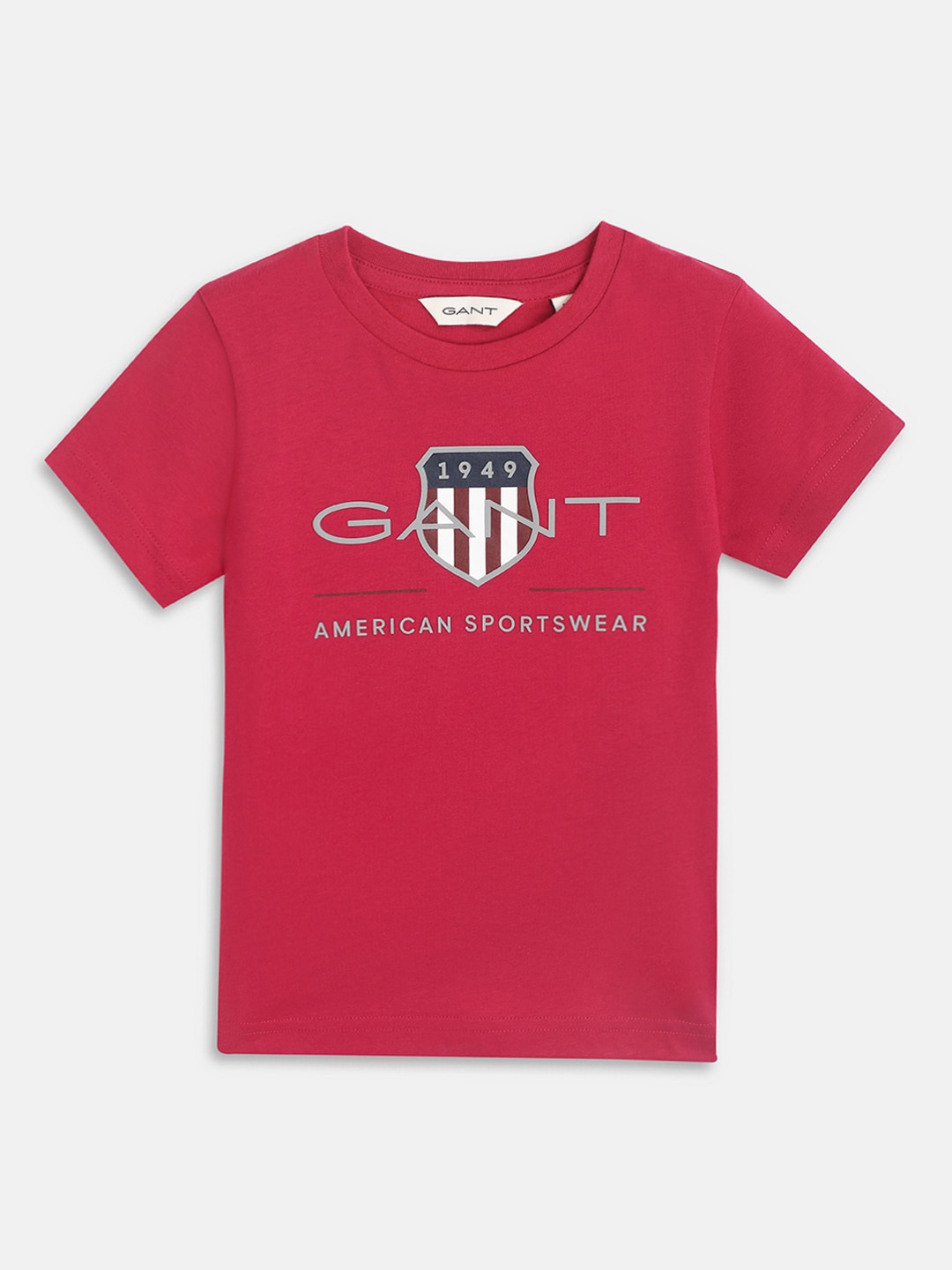 

GANT Boys Typography Printed Cotton T-shirt, Pink