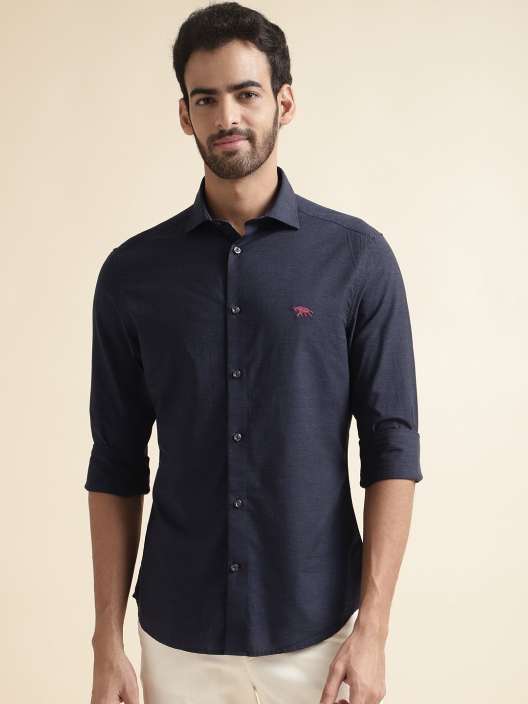 

Andamen Premium Opaque Cotton Casual Shirt, Navy blue