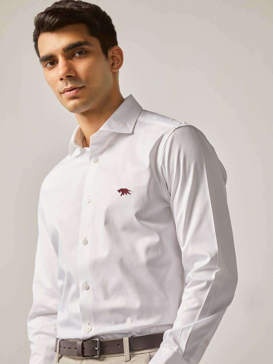 

Andamen Premium Slim Fit Cutaway Collar Cotton Formal Shirt, White