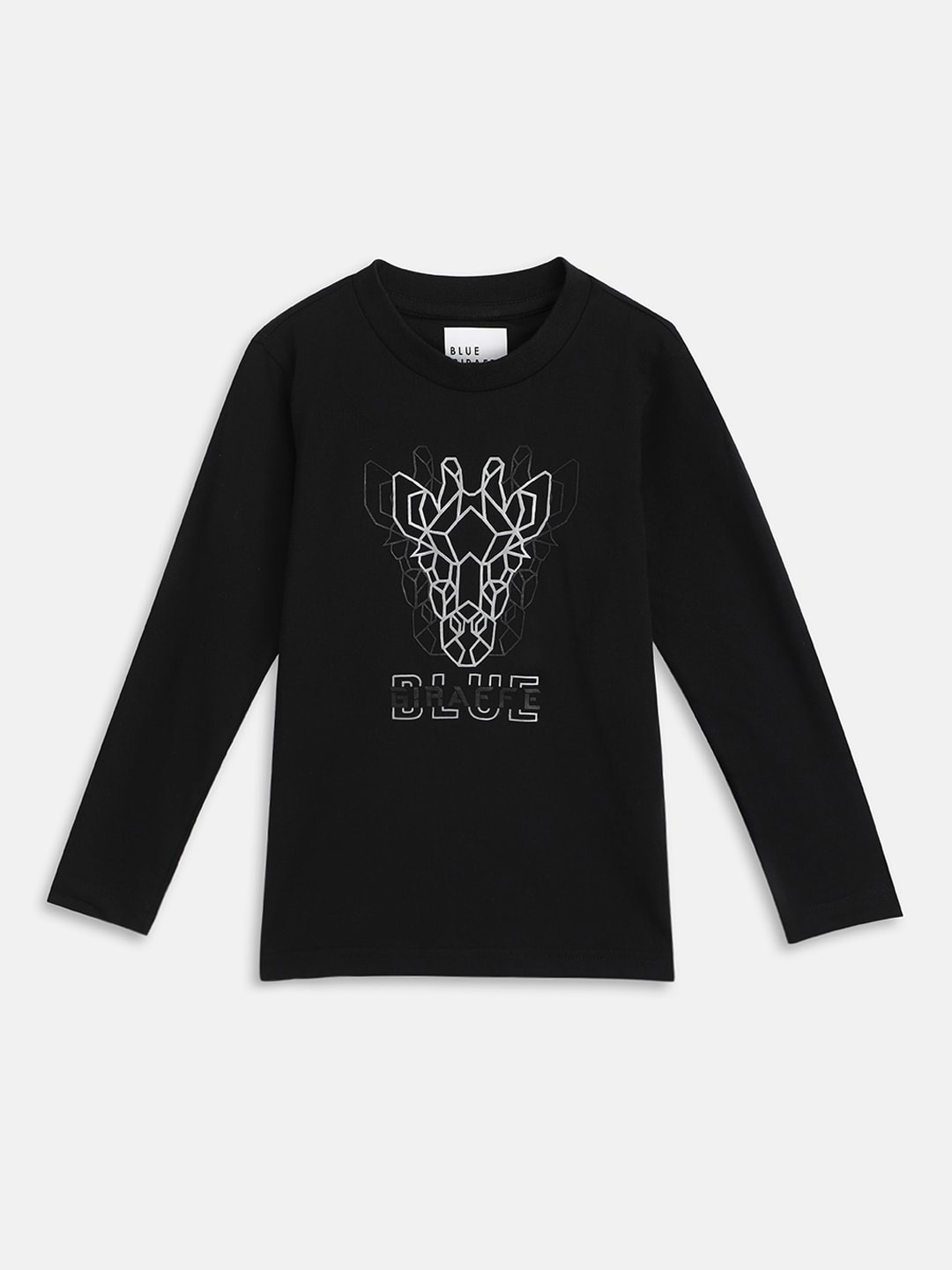 

Blue Giraffe Boys Typography Printed Pure Cotton T-shirt, Black