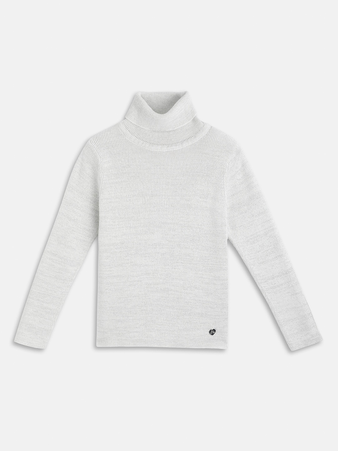 

Blue Giraffe Girls Turtle Neck Pullover, White
