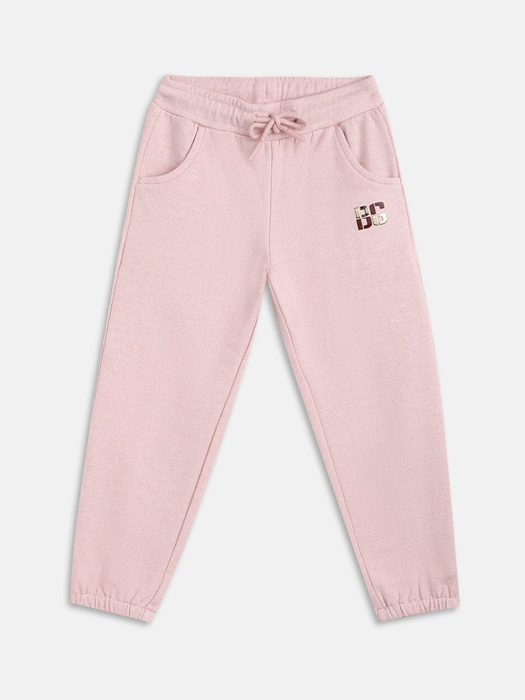 

Blue Giraffe Girls Side Pockets Joggers, Pink