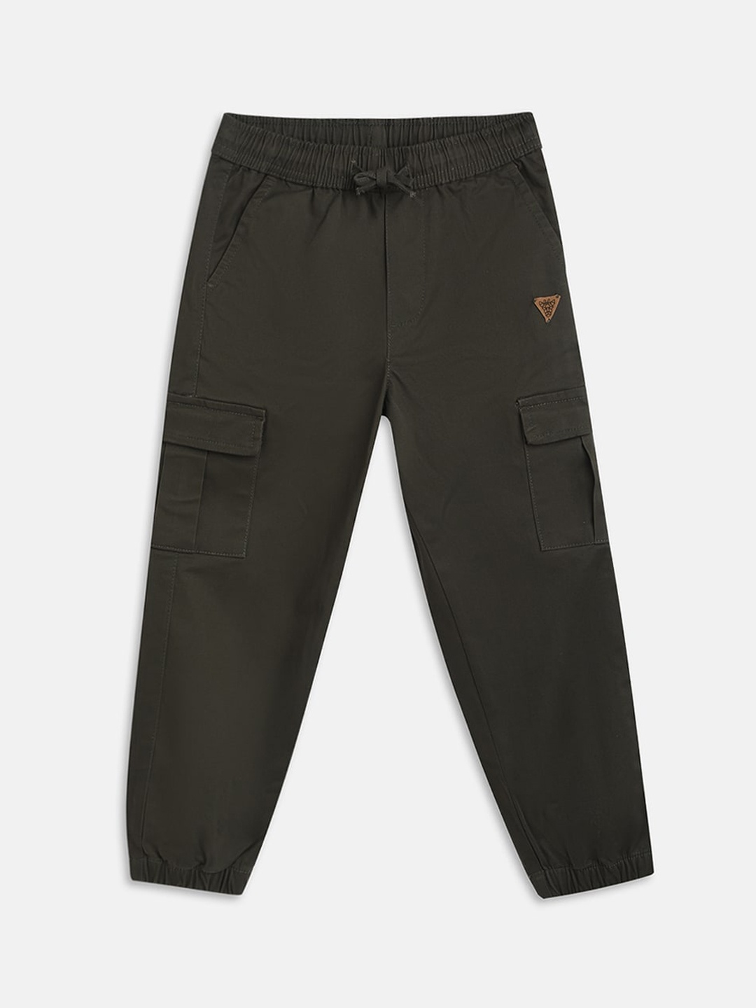 

Blue Giraffe Boys Loose Fit Pure Cotton Cargos Trousers, Olive