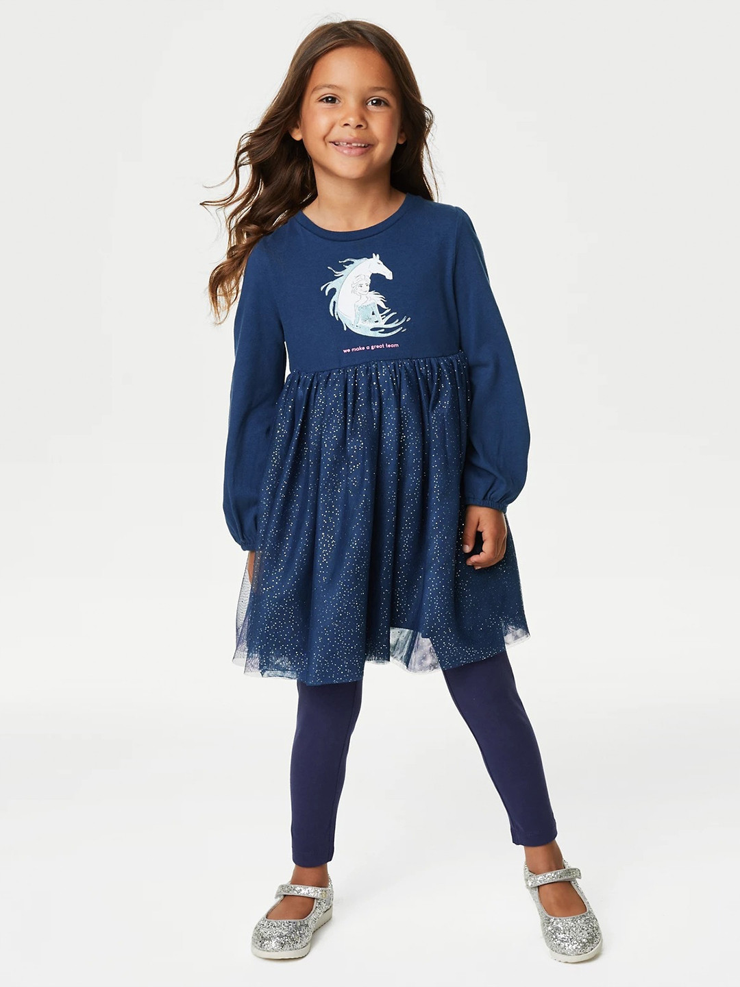 

Marks & Spencer Girls Fit & Flare Dress, Navy blue