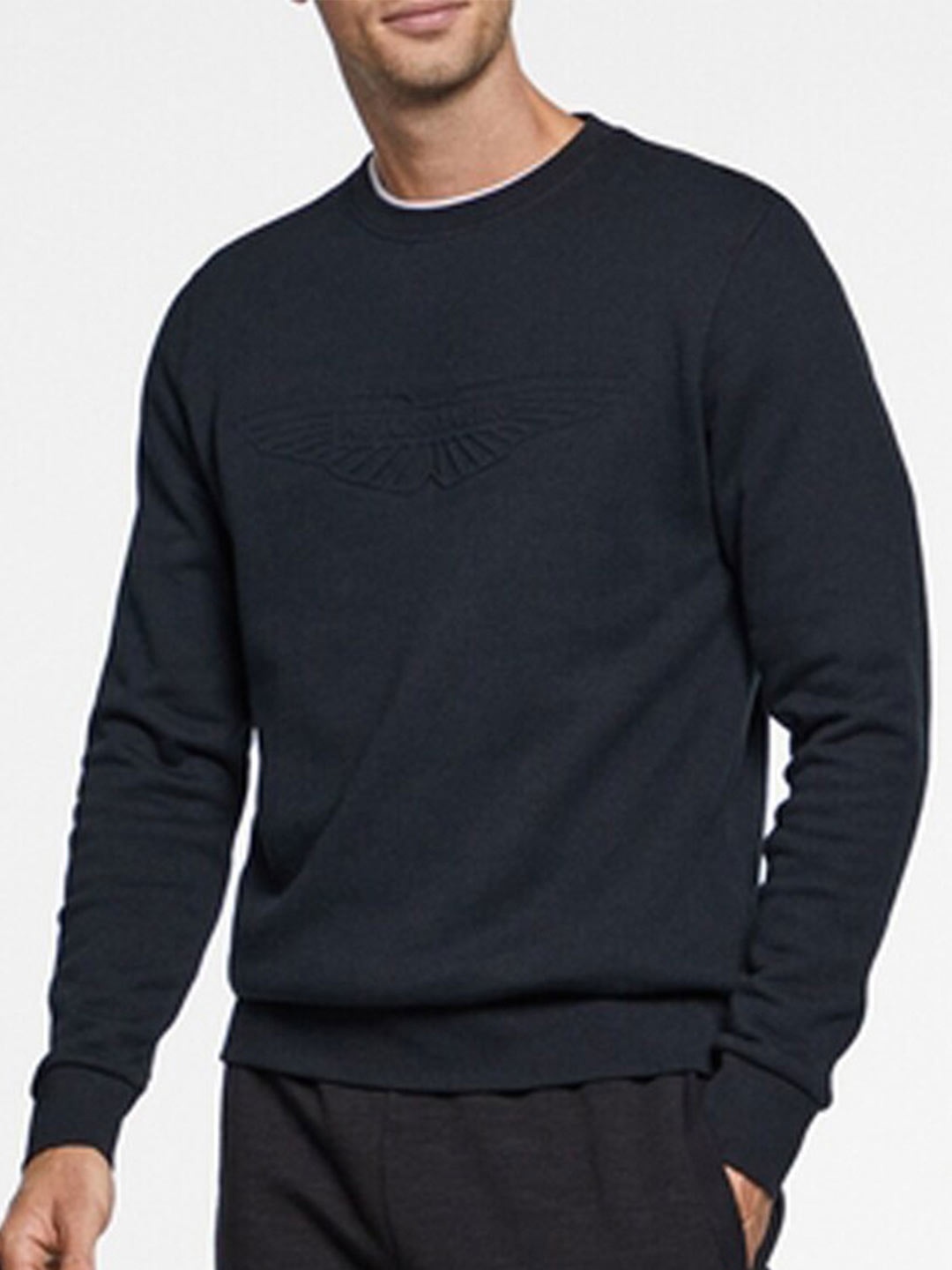 

HACKETT LONDON Long Sleeves Pure Cotton Pullover, Black
