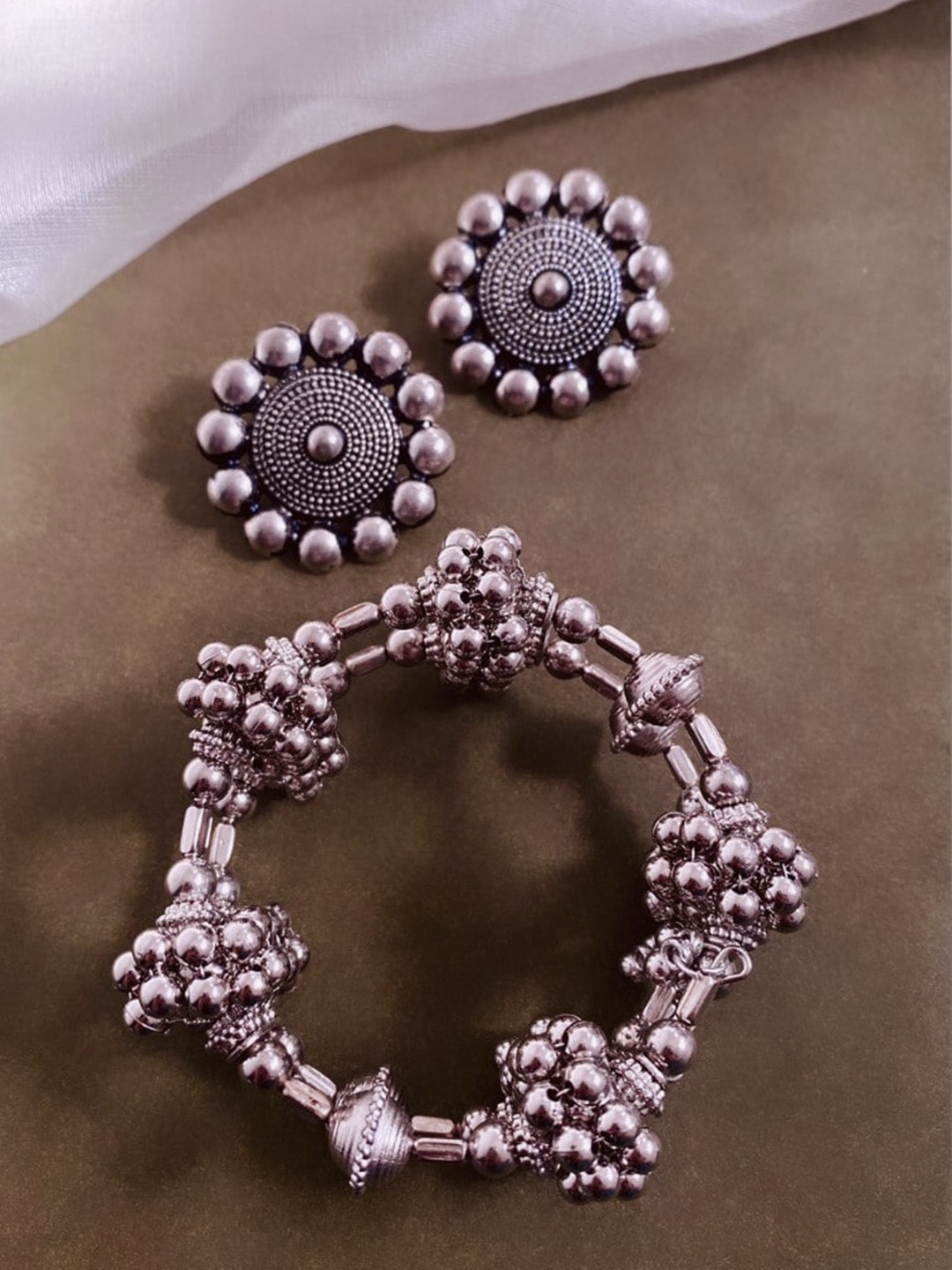 

ATIBELLE Set oOf 2 Silver-Plated Beaded Jewellery Set