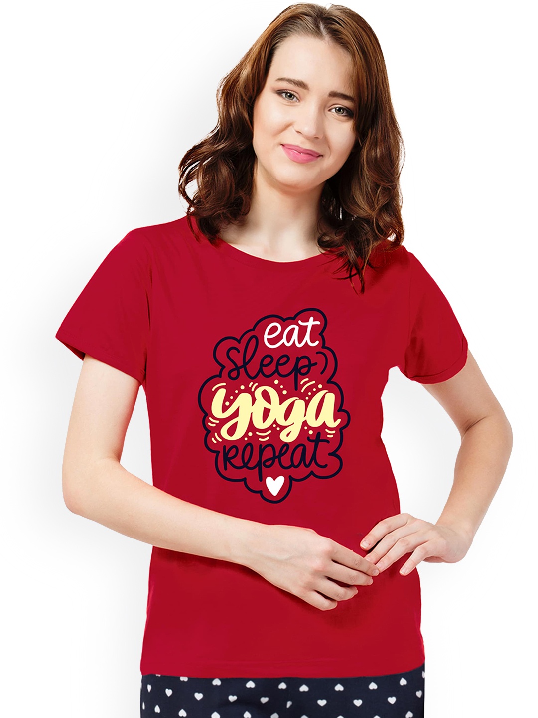 

FFLIRTYGO Typography Printed Night suit, Red