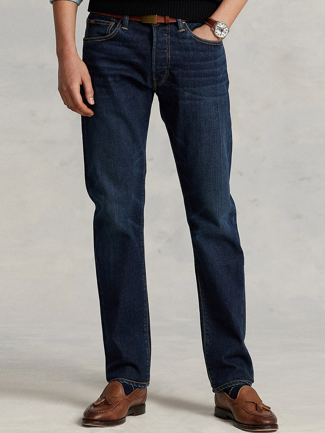 

Polo Ralph Lauren Men Slim-Fit Mid-Rise Light Fade Stretchable Clean Look Jeans, Blue