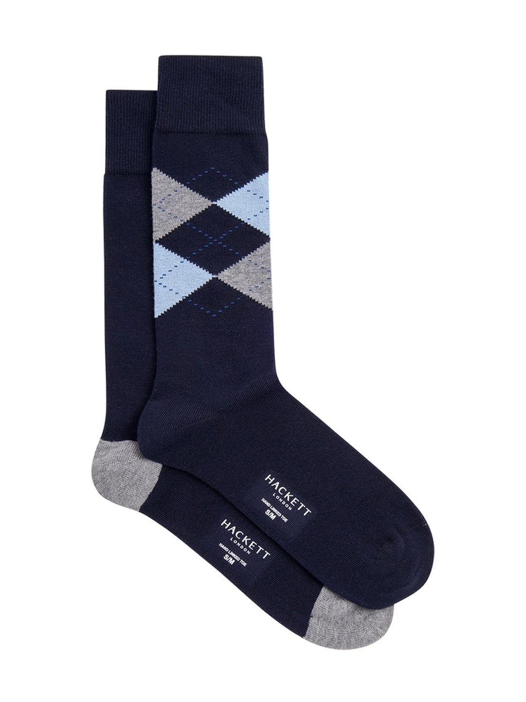 

HACKETT LONDON Men Pack Of 2 Calf Length Cotton Socks, Navy blue