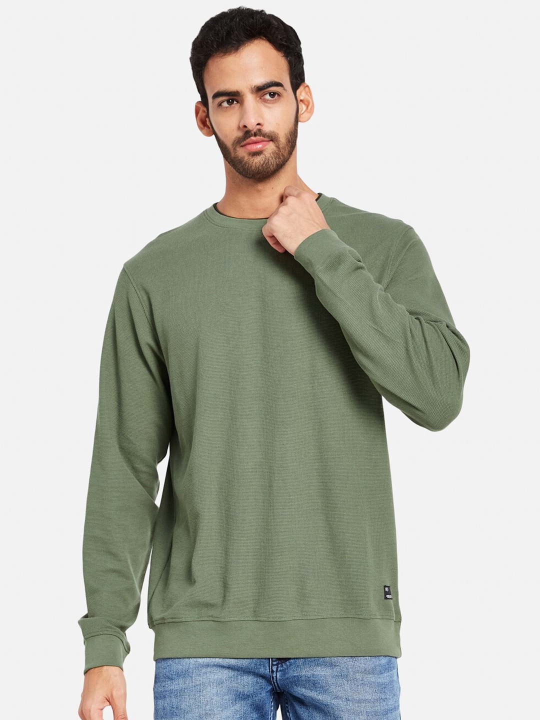 

Octave Round Neck Fleece Pullover Sweatshirt, Olive