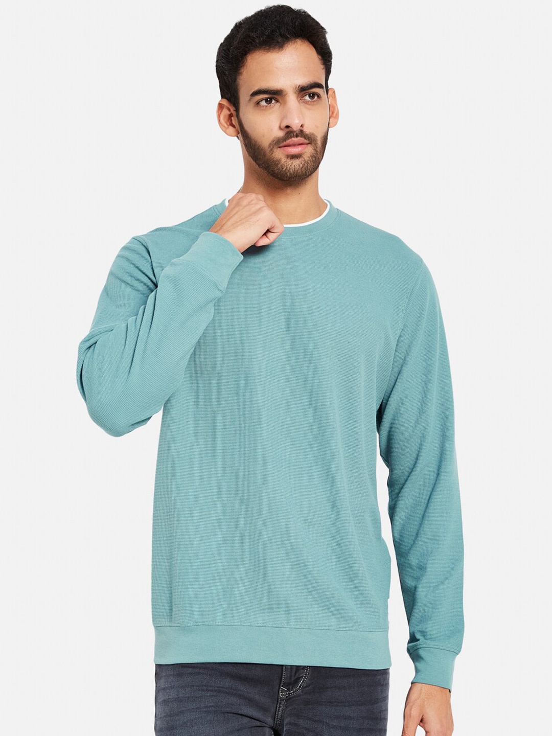 

Octave Round Neck Fleece Pullover Sweatshirt, Blue