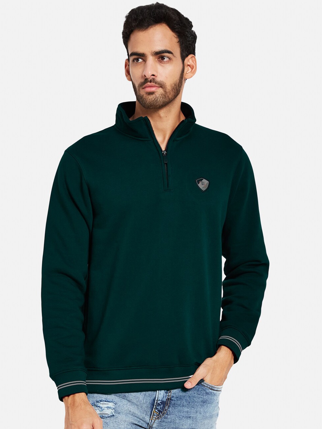 

Octave Mock Collar Long Sleeves Sweatshirt, Green