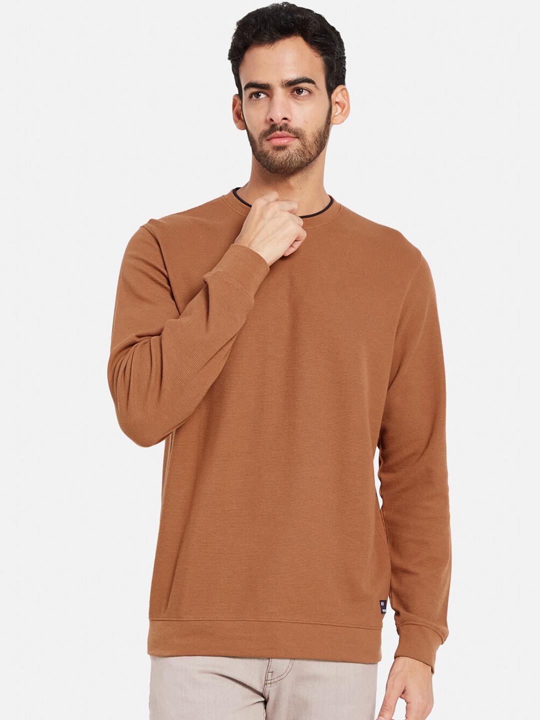 

Octave Round Neck Long Sleeves Sweatshirt, Brown