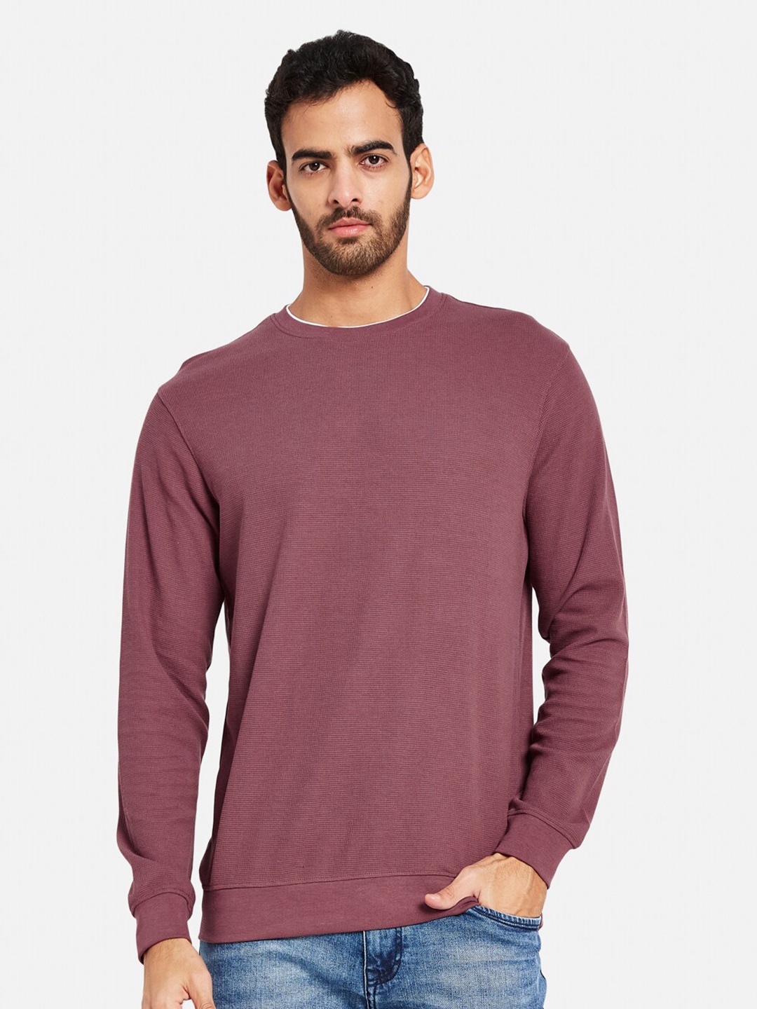 

Octave Round Neck Fleece Pullover, Purple