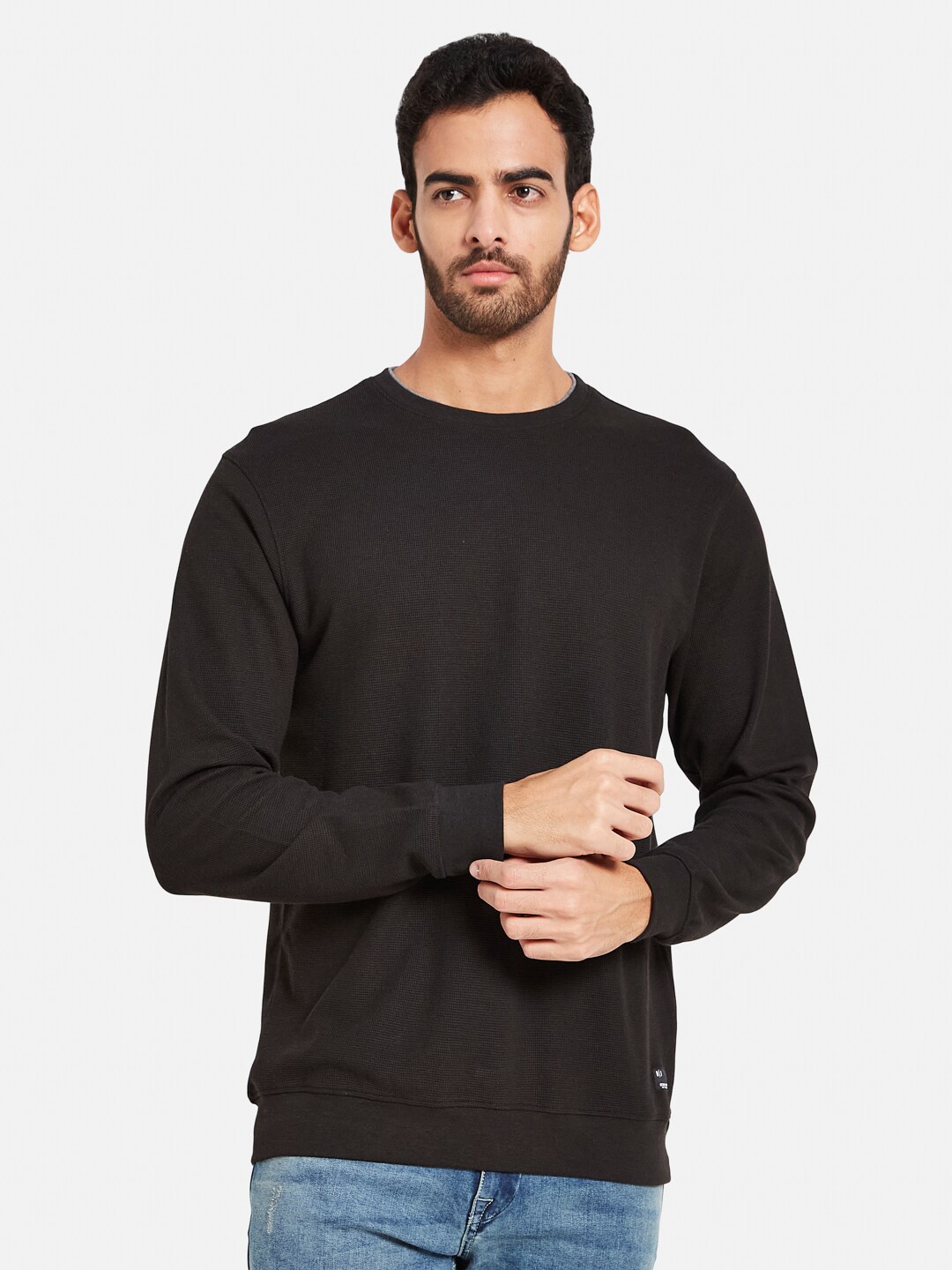 

Octave Round Neck Long Sleeves Sweatshirt, Black