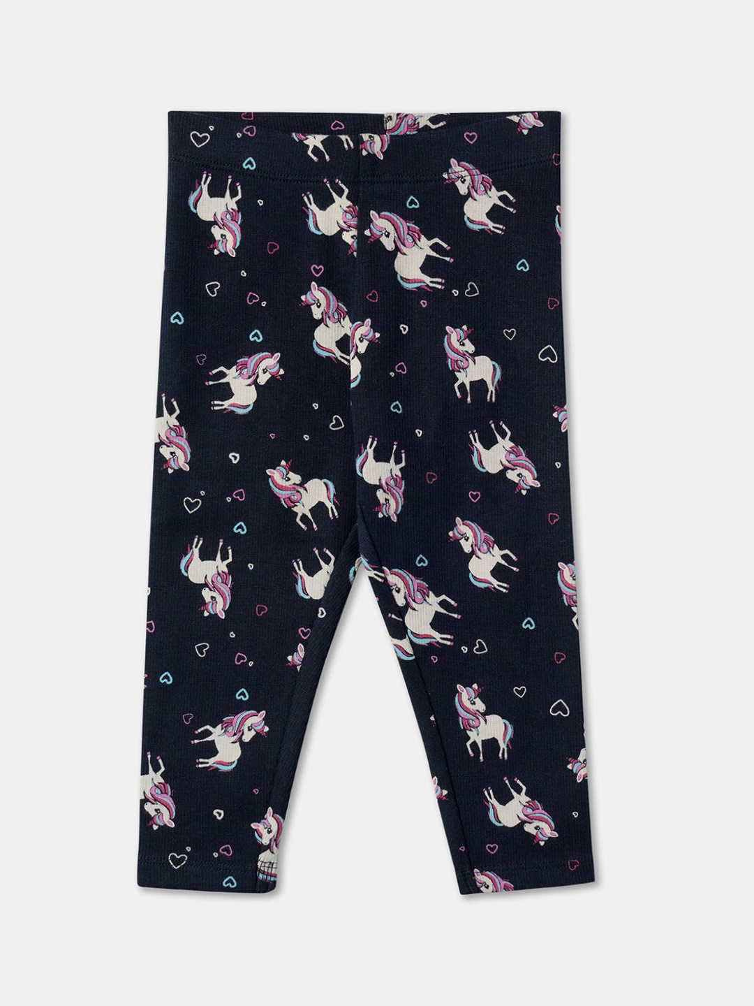 

R&B Infants Girls Conversational Printed Cotton Leggings, Blue