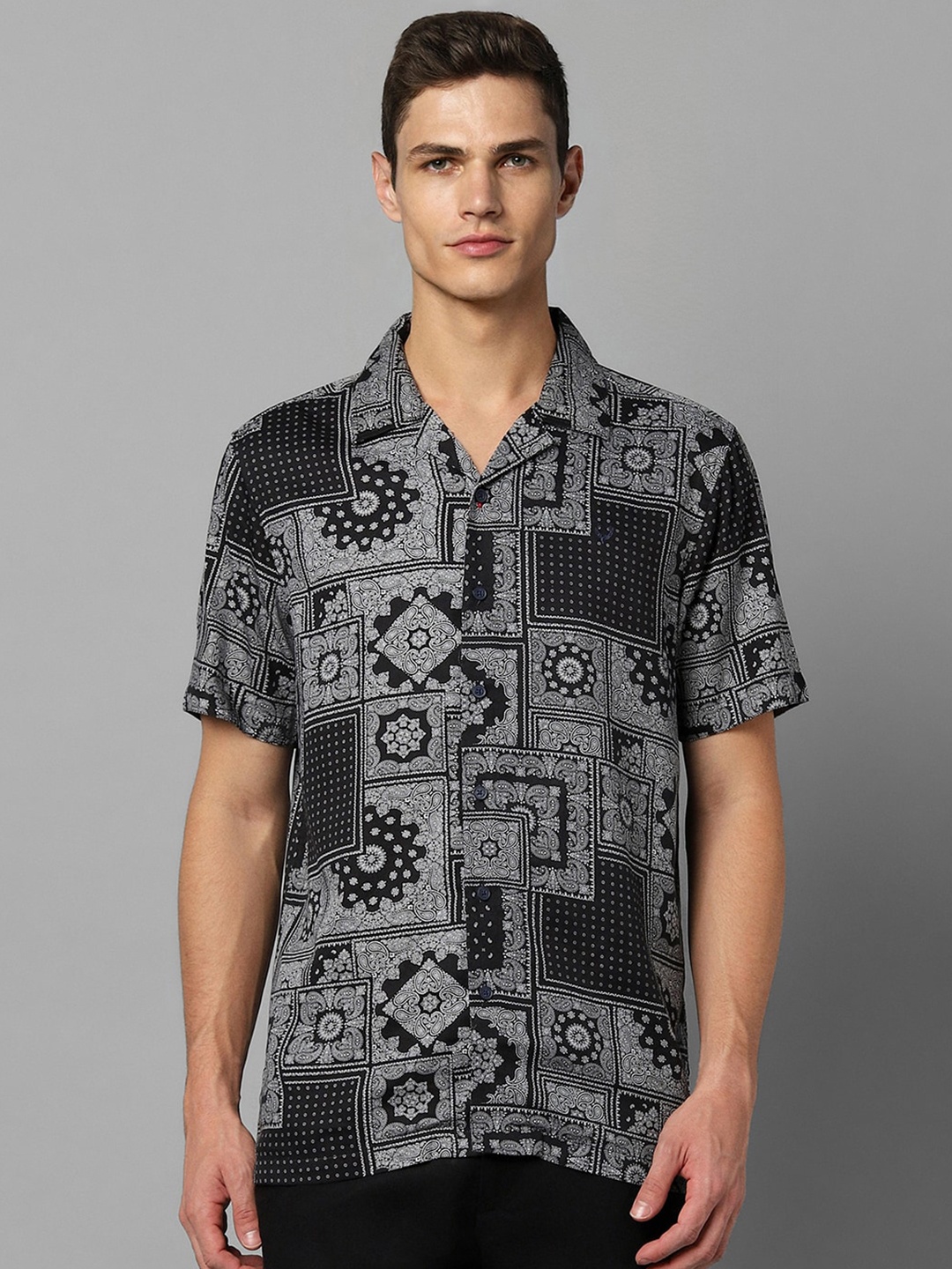 

Allen Solly Ethnic Motifs Printed Casual Shirt, Grey