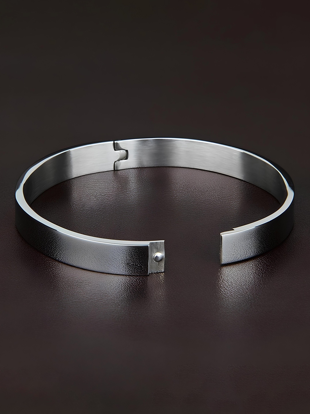 

KARISHMA KREATIONS Unisex Silver-Plated Stainless Steel Kada Bracelet